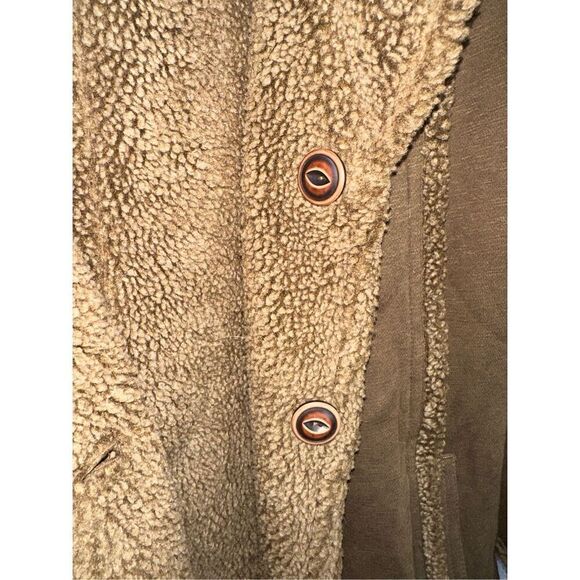 EDDIE BAUER SHERPA FAUX SHEARLING REVERSIBLE COAT SOFT BROWN TRENCH SOFT LARGE - Picture 5 of 12